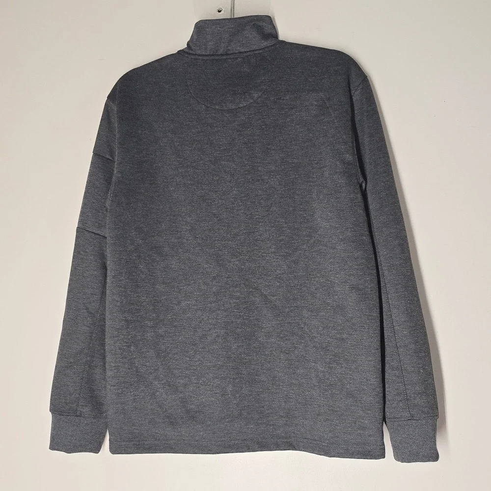 DKNY Quarter Zip Pullover Gray Stretch Comfort Modern Minimalist‎ M Normcore NWT